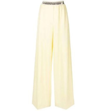 Stella McCartney Pantalones de lana del logotipo de - Amarillo