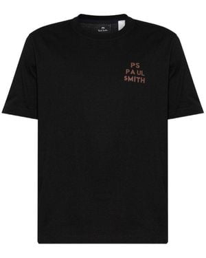 Paul Smith Ps Door Paul Smith Radio Katoenen T-shirt - Zwart