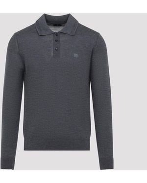 Etro Fuji Gebreide Polo - Blauw