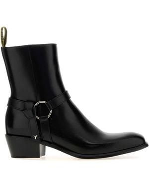 Fendi Leather Ankle Boots - Black