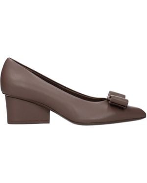 Ferragamo Viva Donna Décolleté/Cumin Leather - Brown