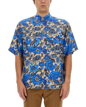 Moschino Oversized Allover Print Shirt - Blue