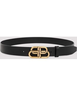 Balenciaga Embossed Leather Belt - Black