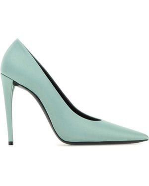Saint Laurent Sea Verde Satin Monceau Bombas