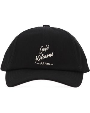 Café Kitsuné Schwarzer Hut mit weißem Logo
