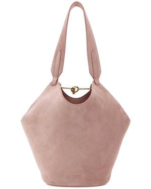 KHAITE Suede Mini Lotus Shoulder Bag - Pink
