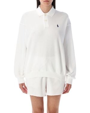 Polo Ralph Lauren Lightweight Fleece Long-Sleeve Polo - White