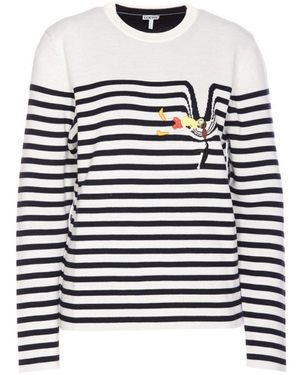 Loewe Maglione A Strisce X Suna Fujita - Bianco
