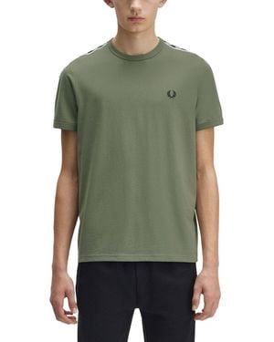 Fred Perry T Shirt Ringer - Green