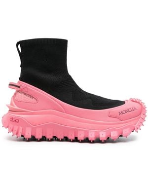 Moncler 45mm Hohe Nylonstricksneakers "trailgrip" - Pink