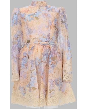 Zimmermann Mini Abito Con Inserti Valiant - Pink