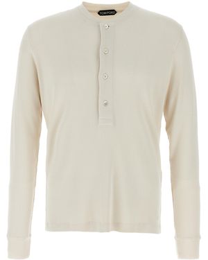 Tom Ford T-Shirt "Henley" - Weiß
