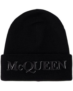 McQueen Logo Mütze Cashmere Black - Schwarz