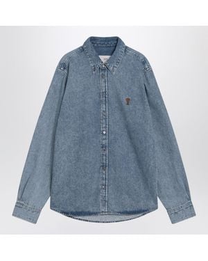 Ami Paris Denim De Coeur Shirt - Blue