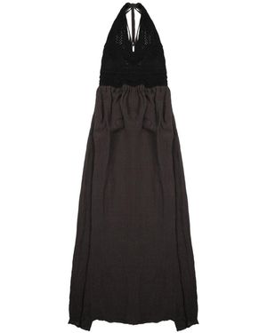 120% Lino Linen Blend Mini Dress For - Black