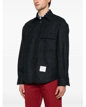 Thom Browne Oversized Pc Shirt W/ Double Needle - Blue