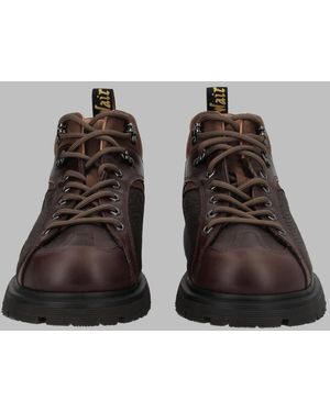 Dr. Martens Textured Leather Rugged Boots - Brown
