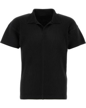Homme Plissé Issey Miyake Polyester Polo Shirt - Black