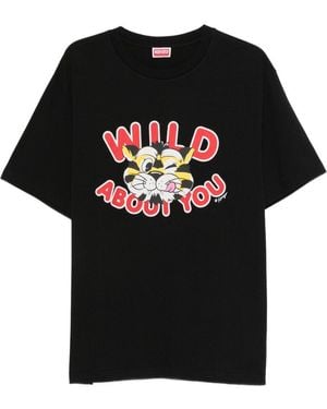 KENZO Relaxed Fit Graphic Print T-Shirt - Schwarz