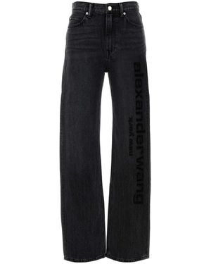T By Alexander Wang Black Denim Jeans - Schwarz