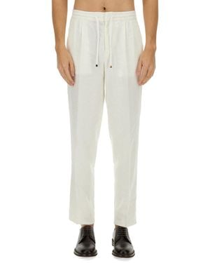 Brunello Cucinelli Linen Trousers Size 48 - White