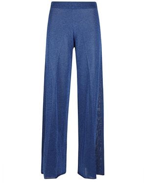 Circus Hotel Wide Leg Viscose Trousers - Blue