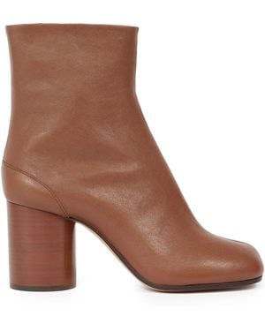 Maison Margiela Tabi Lederen Enkellaarzen - Bruin