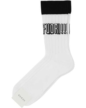 Gucci Stretch Cotton Blend Socks - White