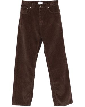 Haikure Cotton Ribbed Pants - Brown