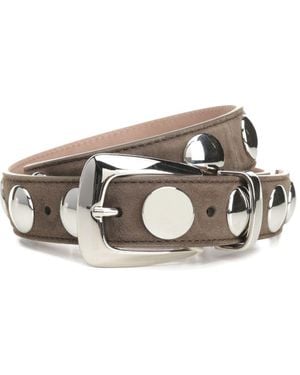 KHAITE Benny Studded Leather Belt - Metallic