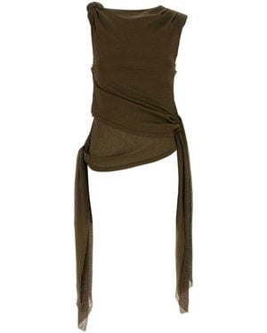Ganni Sleek Polyester Top - Green