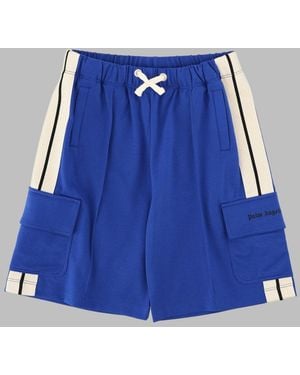 Palm Angels Mini Paint Track Cargo Shorts - Blue