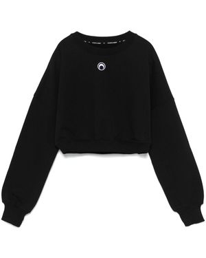 Marine Serre Moon Sweatshirt Cortada - Negro