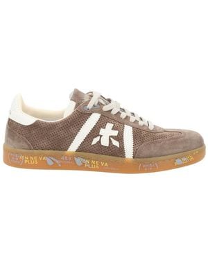 Premiata Perforated Trainers - Brown