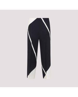 Alberta Ferretti Broek Met Keperstofprint - Blauw