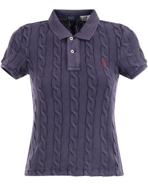 Polo Ralph Lauren Plaited Short-Sleeved Polo Shirt - Blue