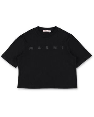 Marni Girls 100% Cotton T-Shirt - Black