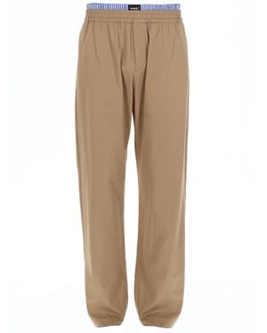 MSGM Cotton Elastic Waist Pants - Natural
