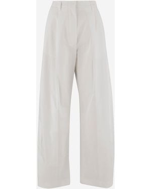 THE LATEST Elegant Stretch Cotton Trousers - White