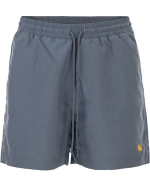 Carhartt Beach Shorts With Logo - Blue