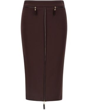 Elisabetta Franchi Zip Skirt - Braun