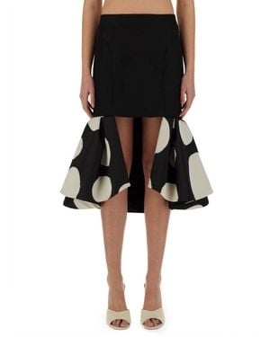 Nina Ricci Double-Flounce Midi Skirt - Black