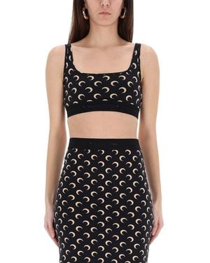 Marine Serre Top Bra "Moon" - Black