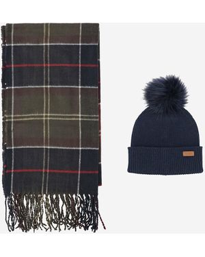 Barbour Set Di Sciarpa E Cappello - Rosso