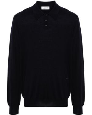 Lanvin Poloshirt Mit Logo-Stickerei - Blau