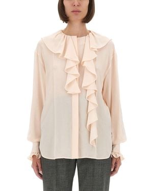 McQueen Shirt With Ruffles - Natural