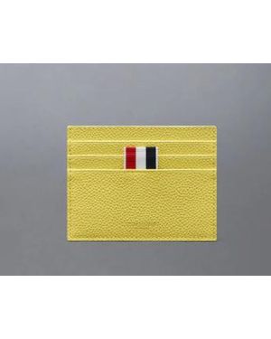 Thom Browne Kartenetui mit Geldscheinfach aus genarbtem Leder - Grau