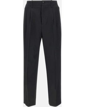 Golden Goose Pantalones de gabardina de lana negra de ganso dorado - Azul