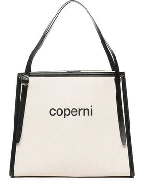 Coperni Beige recycelte Leinwand Tasche - Weiß