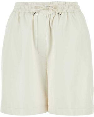 Loewe Witte Leren Shorts